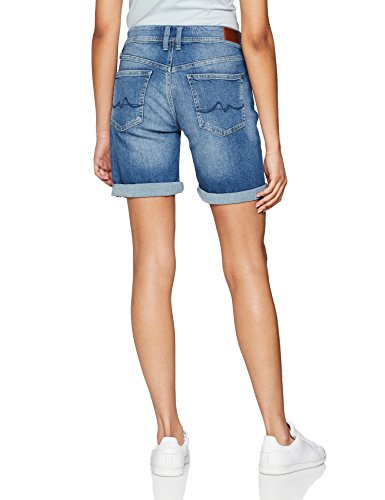 Pepe Jeans Poppy, Pantalones Cortos Para Mujer, Azul (Denim Cf7), 27W