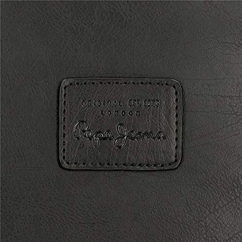 Pepe Jeans Vegan Bandolera Mediana Negro 17x22x6 cms Piel sintética