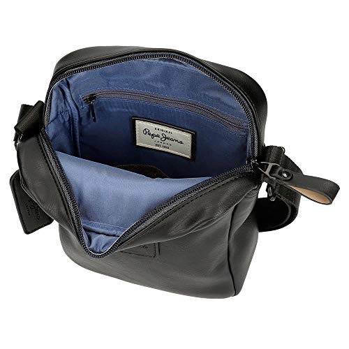 Pepe Jeans Vegan Bandolera Mediana Negro 17x22x6 cms Piel sintética