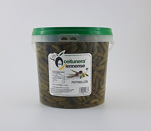 Pepinillos | Encurtidos | Aceitunera Jiennense | Cubo 3,2 kgs (Peso Neto)