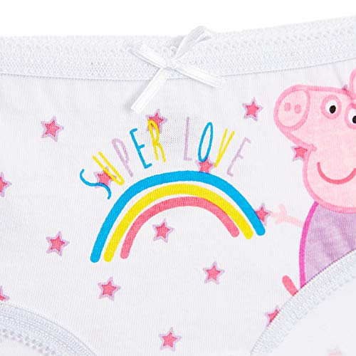 Peppa Pig Braguitas para Niñas Pack de 5 Bragas de Algodón Suave, Varios Diseños Unicornio Magico Arcoiris, Ropa Interior Niña Bebe Tallas 18 Meses- 6 Años, Regalos Niñas (2/3 Años)