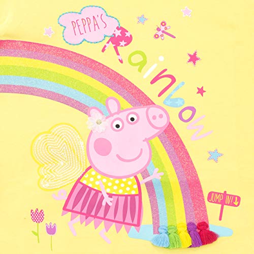 Peppa Pig Camiseta de Manga Corta para niñas Amarillo 6-7 Años