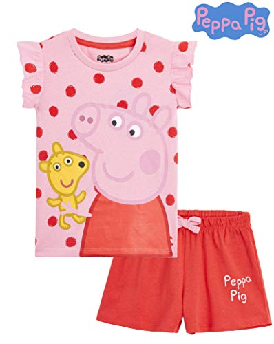 Peppa Pig Pijama Niña, Ropa Niña 100% Algodon, Conjunto 2 Piezas Pijama Niña Verano, Pijama Corto Niña para Playa Vacaciones, Regalos Originales para Niñas Edad 2-6 Años (5 años)