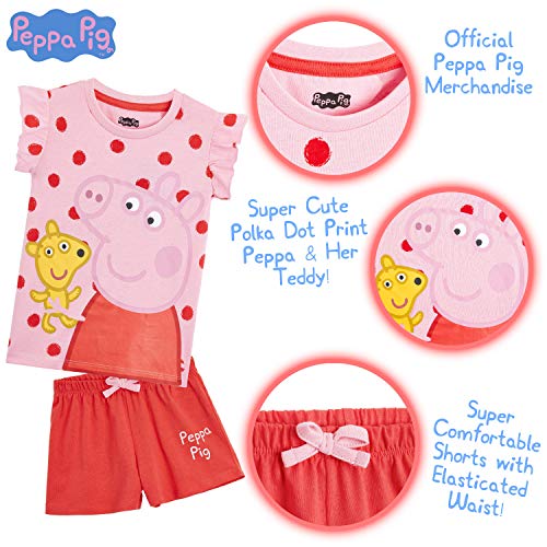 Peppa Pig Pijama Niña, Ropa Niña 100% Algodon, Conjunto 2 Piezas Pijama Niña Verano, Pijama Corto Niña para Playa Vacaciones, Regalos Originales para Niñas Edad 2-6 Años (5 años)