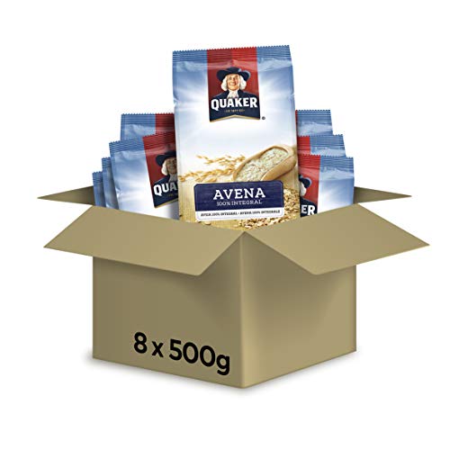 PepsiCo Copos de Avena 100% Integral - Paquete de 8 x 500 gr - Total: 4 kg