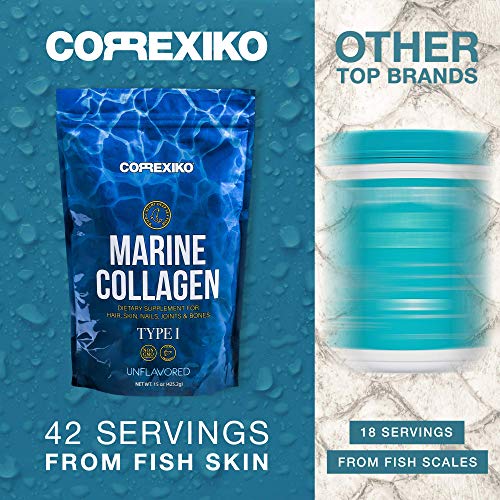 Péptidos Colágeno Marino de Peces Salvajes del Atlántico Norte (No de Acuicultura) – Pack Grande (425gr) – Proteína de Colágeno en Polvo para Articulaciones, Huesos, Piel, Cabello (Hecho en Canadá)