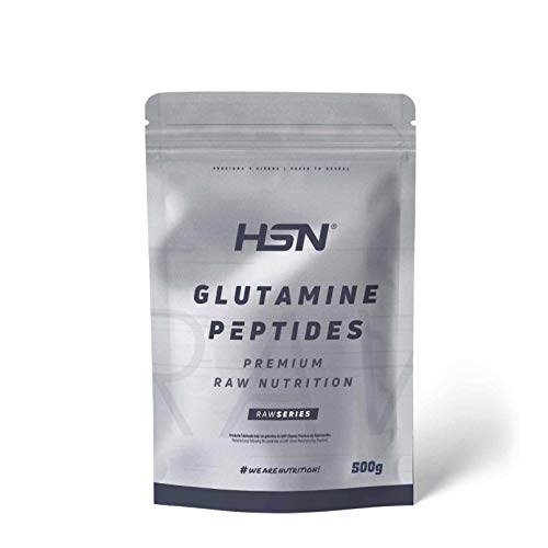 Péptidos de Glutamina de HSN | Máxima Biodisponibilidad y Mayor Asimilación, Recuperación Muscular Óptima, Salud Intestinal | Vegano, Sin Lactosa, Sin Sabor, 500 gr