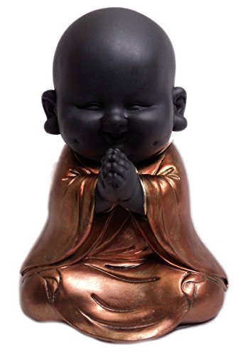 Pequeño Buda meditando - figura pintada en oro rosa Pequeño Buda meditando - figura pintada en oro rosa