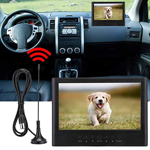 Pequeño Televisor LED Digital Portátil de 9 Pulgadas, Color TFT-LED DVB-T/T2 Pequeño Televisor con Puerto USB Ranura para Tarjeta TF para Coche, Caravana, Camping, Cocina al Aire Libre