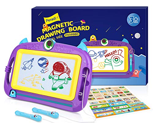 Peradix Pizarra Magnética Infantil, Pizarras Mágicas Colorido con Pluma, Almohadilla Borrable de Escritura y Dibujo, No Tóxico Niños Juguetes Educativos