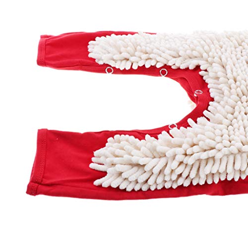 perfeclan Baby Mop Romper Ropa De Gateo De Una Pieza Trajes De Limpieza De Pisos Para Bebés - Rojo + Beige, 85cm perfeclan Baby Mop Romper Ropa De Gateo De Una Pieza Trajes De Limpieza De Pisos Para Bebés - Rojo + Beige, 85cm