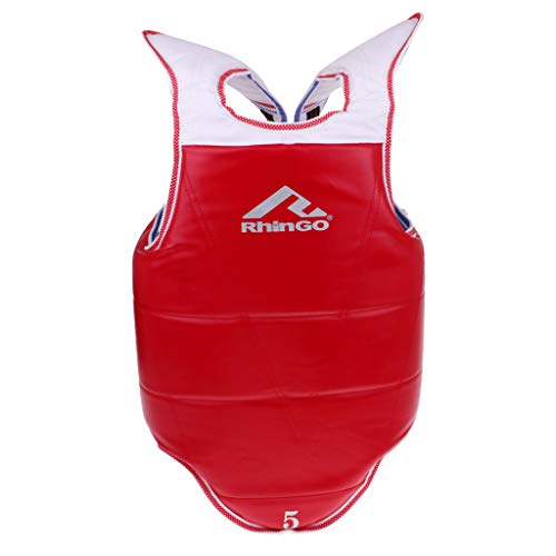 Perfeclan Boxeo Transpirable Protector De Pecho De Taekwondo Adultos Niños Cuerpo Cofre Cintura Guardia - Azul + Rojo, M