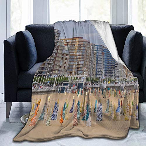 Perfect household goods Manta de forro polar de 127 x 152 cm - Asturias España Gijon Beach Houses Home franela suave cálida manta de felpa para cama/sofá/oficina/camping Perfect household goods Manta de forro polar de 127 x 152 cm - Asturias España Gijon Beach Houses Home franela suave cálida manta de felpa para cama/sofá/oficina/camping