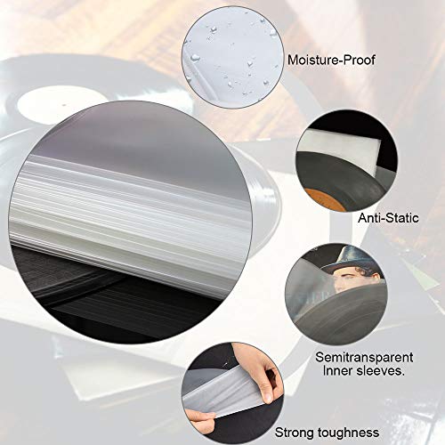 Perfetsell 100Pcs Fundas para Discos de Vinilo, Fundas Interiores Vinilos LP, Fundas Vinilos 12 Pulgadas, Fundas Vinilos Semitransparente, Fundas Protectoras Vinilos, Fundas Antiestaticas Vinilos Perfetsell 100Pcs Fundas para Discos de Vinilo, Fundas Interiores Vinilos LP, Fundas Vinilos 12 Pulgadas, Fundas Vinilos Semitransparente, Fundas Protectoras Vinilos, Fundas Antiestaticas Vinilos
