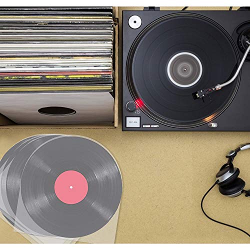 Perfetsell 100Pcs Fundas para Discos de Vinilo, Fundas Interiores Vinilos LP, Fundas Vinilos 12 Pulgadas, Fundas Vinilos Semitransparente, Fundas Protectoras Vinilos, Fundas Antiestaticas Vinilos