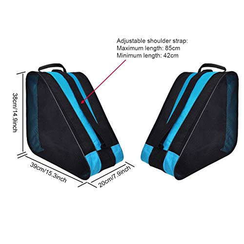 PERFETSELL Mochila para Patines Bolsa Patines para Guardar Patines en Linea Patines de Cuatro Ruedas Patines Roller Patinaje Artistico 3 Compartimentos Bolsa para Patines Casco Protecciones 39x30x20cm