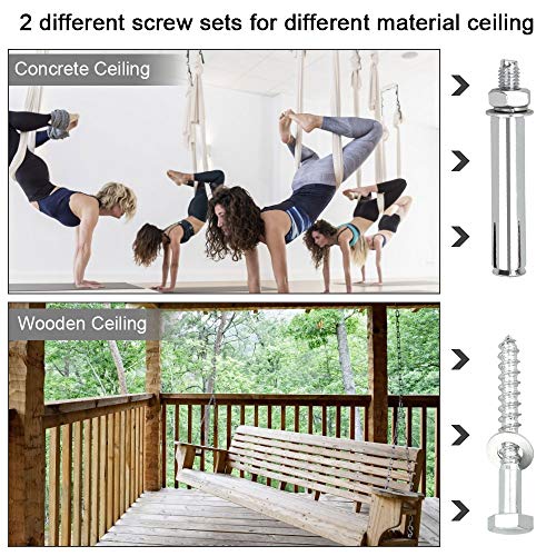 PERFETSELL Soporte Anclaje Trx Techo y Pared en X Anclaje para Pared Suspensión de Ganchos para Techo Entrenamiento en Suspensión Gancho Techo para TRX Saco de Boxeo Sillas, Carga: 300 kg + 4 Tonillos