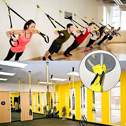 PERFETSELL Soporte Anclaje Trx Techo y Pared en X Anclaje para Pared Suspensión de Ganchos para Techo Entrenamiento en Suspensión Gancho Techo para TRX Saco de Boxeo Sillas, Carga: 300 kg + 4 Tonillos