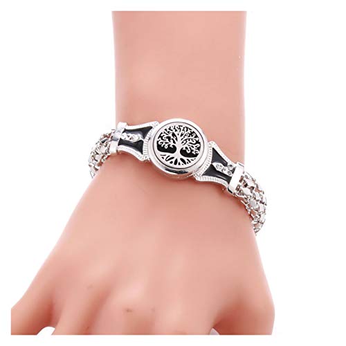 Perfume pulsera esencial de aromaterapia difusor de aceites señora de la pulsera del acero inoxidable Árbol de la Vida Difusor / Bauhinia pequeña caja de pulsera con incrustaciones de cristal con el r Perfume pulsera esencial de aromaterapia difusor de aceites señora de la pulsera del acero inoxidable Árbol de la Vida Difusor / Bauhinia pequeña caja de pulsera con incrustaciones de cristal con el r