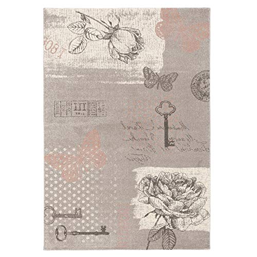 Pergamon Sevilla - Alfombra de Diseño Modernas - Clásica Rosa Gris Mariposa - 5 tamaños Pergamon Sevilla - Alfombra de Diseño Modernas - Clásica Rosa Gris Mariposa - 5 tamaños