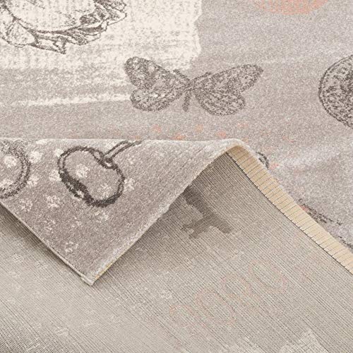 Pergamon Sevilla - Alfombra de Diseño Modernas - Clásica Rosa Gris Mariposa - 5 tamaños Pergamon Sevilla - Alfombra de Diseño Modernas - Clásica Rosa Gris Mariposa - 5 tamaños