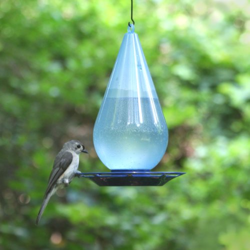 Perky-Pet Bebedero de Agua Fresca para los pájaros-Decoración Azul translúcida en Forma de Gota a Colgar en el jardín para abrevar los Aves en casa #781