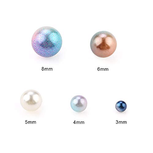 Perlas redondas de imitación de plástico ABS, de 3 a 8 mm, para decoración de vestidos de boda, 100 unidades, 500 unidades, esmerilado, tamaño mixto, 20 g