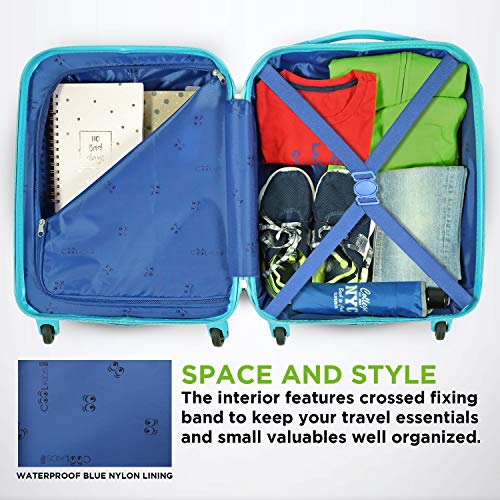 PERLETTI Maleta Trolley Niño Rigida Extra Resistente Panda Azul ABS - Equipaje de Mano Cabina Ligero con Cerradura TSA y 4 Ruedas Dobles Multidireccionales - Ryanair 49x34x21 cm (Panda, XS) PERLETTI Maleta Trolley Niño Rigida Extra Resistente Panda Azul ABS - Equipaje de Mano Cabina Ligero con Cerradura TSA y 4 Ruedas Dobles Multidireccionales - Ryanair 49x34x21 cm (Panda, XS)