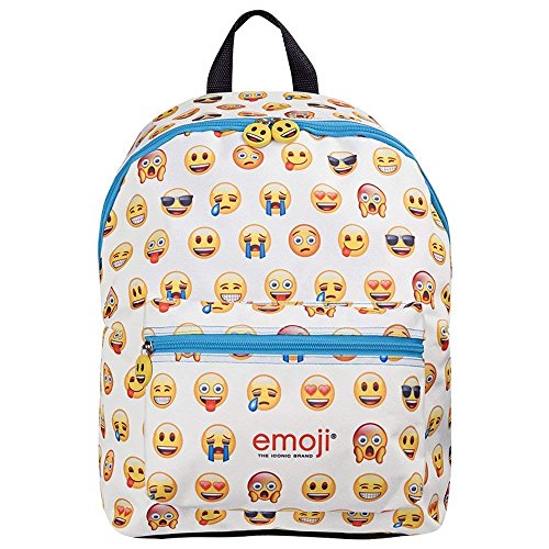 PERLETTI - Mochila Escolar Original Emoji Niña Niño con Bolsillo Frontal - Bolso Chica Chico Caritas Oficiales de WhatsApp - Cartera Juvenil de Viaje Escuela Colegio - 40x30x18 cm