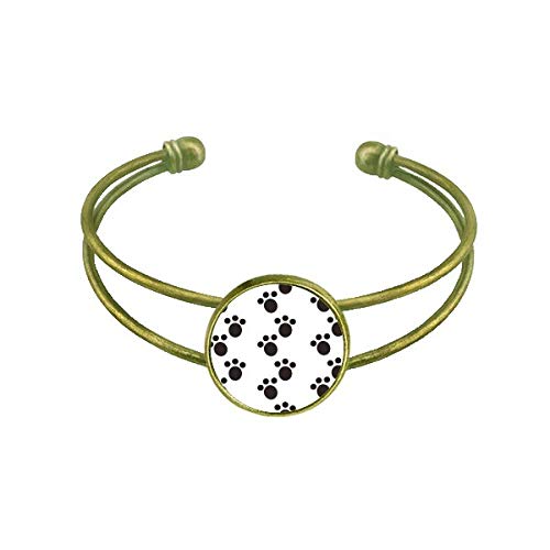 Perro animal Claw Paw Print silueta proteger animales Pulsera Brazalete Retro Joyas De PuÃ±o Abierto