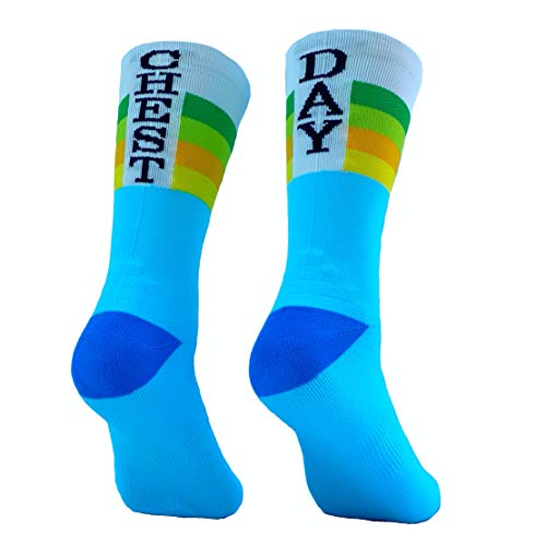 Perro Loco Calcetines Deportivos de Colores Altos para Gimnasio Gym. Tejido Coolmax. Edición Limitada. (Chest Day, 43-45)