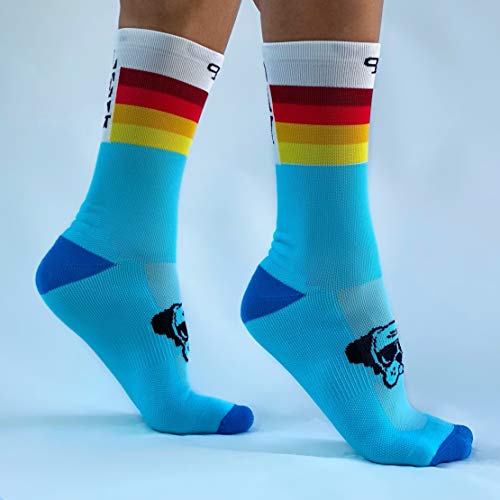 Perro Loco Calcetines Deportivos de Colores Altos para Gimnasio Gym. Tejido Coolmax. Edición Limitada. (Leg Day, 37-39)