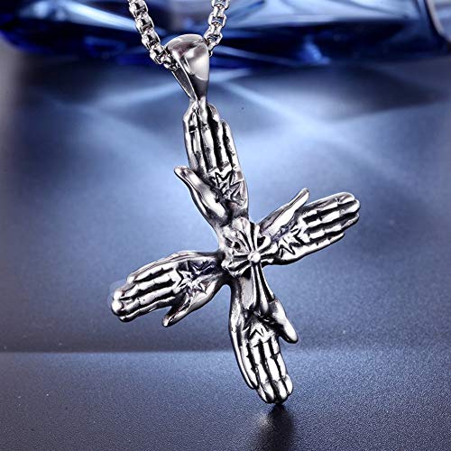 Personalidad pendiente de la joyería Neutro collar de regalo de moda de acero inoxidable Aerfeisi los hombres de palma punto de cruz colgante de Mujeres de retro - Bandas Ideal for gimnasio, trabajo, Personalidad pendiente de la joyería Neutro collar de regalo de moda de acero inoxidable Aerfeisi los hombres de palma punto de cruz colgante de Mujeres de retro - Bandas Ideal for gimnasio, trabajo,