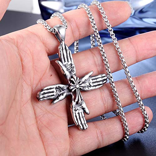 Personalidad pendiente de la joyería Neutro collar de regalo de moda de acero inoxidable Aerfeisi los hombres de palma punto de cruz colgante de Mujeres de retro - Bandas Ideal for gimnasio, trabajo, Personalidad pendiente de la joyería Neutro collar de regalo de moda de acero inoxidable Aerfeisi los hombres de palma punto de cruz colgante de Mujeres de retro - Bandas Ideal for gimnasio, trabajo,