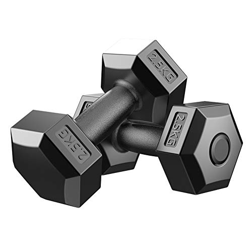 Pesas de Mano con Mancuernas hexagonales Equipo de Entrenamiento y Ejercicio para Entrenamientos en casa y Fitness Elija el Peso (2,5 kg, 5 kg, 7,5 kg, 10 kg),2.5kgx2