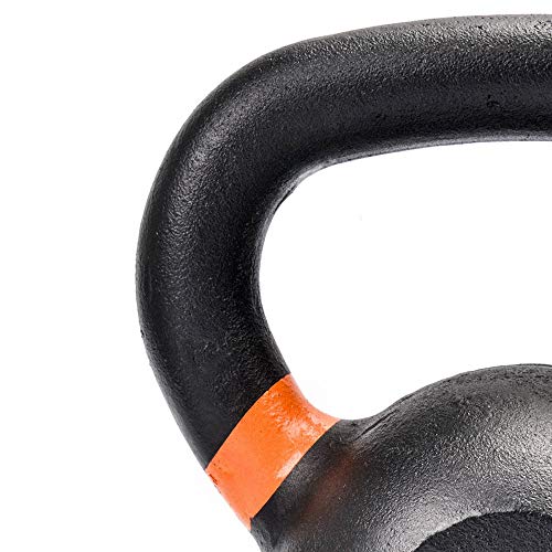 Pesas Rusas Kettlebell Hierro Fundido - Entrenamiento Fitness Pilates Gimnasio Culturismo - Ejercicio en Casa Entrenamiento de Fuerza - 4-20 kg (16 kg, Negro)