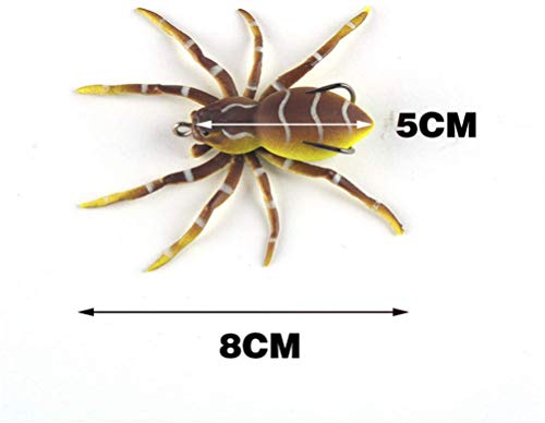 Pesca con cebo de araña, cebo de araña suave, señuelos de pesca de plÔstico, anzuelos triples, emulación, herramienta para peces de superficie, 3 mm, 0,25 oz (Verde) Pesca con cebo de araña, cebo de araña suave, señuelos de pesca de plÔstico, anzuelos triples, emulación, herramienta para peces de superficie, 3 mm, 0,25 oz (Verde)