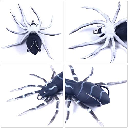Pesca con cebo de araña, cebo de araña suave, señuelos de pesca de plÔstico, anzuelos triples, emulación, herramienta para peces de superficie, 3 mm, 0,25 oz (Verde) Pesca con cebo de araña, cebo de araña suave, señuelos de pesca de plÔstico, anzuelos triples, emulación, herramienta para peces de superficie, 3 mm, 0,25 oz (Verde)