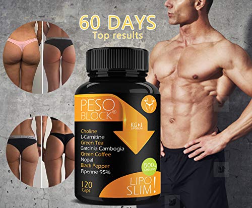 PESO BLOCK Adelgazante Potente • Adelgazar Rápido Abdomen y Reducir Grasa, Apetito • Con Piperina, Colina, Carnitina, Teanina, Garcinia Cambogia e Nopal • 120 Pillole 60 Días PESO BLOCK Adelgazante Potente • Adelgazar Rápido Abdomen y Reducir Grasa, Apetito • Con Piperina, Colina, Carnitina, Teanina, Garcinia Cambogia e Nopal • 120 Pillole 60 Días