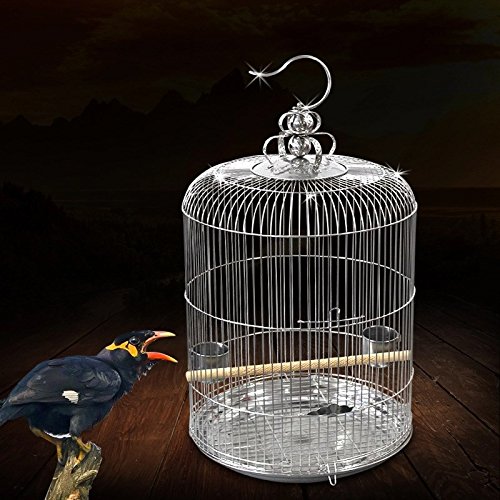 Pet Online En forma de jaula, jaula de visualización circulares de acero inoxidable ultra-fine pitch 1.2cm adecuado para todas las aves ,XXL
