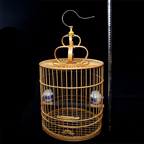 Pet Online Exquisita jaula de bambú grandes bird cage con full accesorios