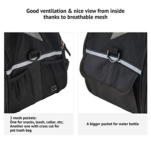 Petcomer Transportín para Perros Y Gatos Portador del Mascota Bolsa de Malla Transpirable de Viaje Bolso de Hombro(Negro, L 48x25x33cm) Petcomer Transportín para Perros Y Gatos Portador del Mascota Bolsa de Malla Transpirable de Viaje Bolso de Hombro(Negro, L 48x25x33cm)