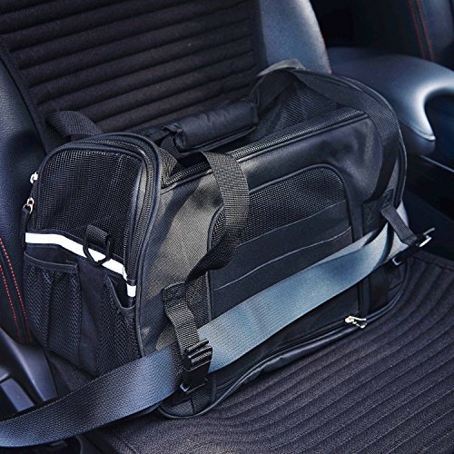 Petcomer Transportín para Perros Y Gatos Portador del Mascota Bolsa de Malla Transpirable de Viaje Bolso de Hombro(Negro, L 48x25x33cm) Petcomer Transportín para Perros Y Gatos Portador del Mascota Bolsa de Malla Transpirable de Viaje Bolso de Hombro(Negro, L 48x25x33cm)