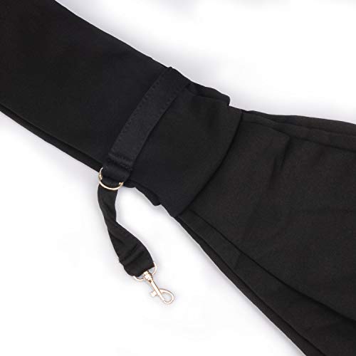 PETLOFT Bolso Bandolera Transportín, Reversible Bolso Porta Mascotas Sling, No Ajustable Bolsa de Hombro Cruzada para Perro con Gancho de Collar para Perros/Gatos/Conejos de hasta 11 Libras - Negro PETLOFT Bolso Bandolera Transportín, Reversible Bolso Porta Mascotas Sling, No Ajustable Bolsa de Hombro Cruzada para Perro con Gancho de Collar para Perros/Gatos/Conejos de hasta 11 Libras - Negro