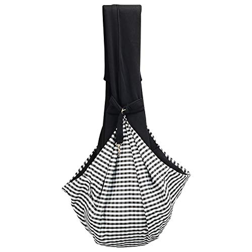 PETLOFT Bolso Bandolera Transportín, Reversible Bolso Porta Mascotas Sling, No Ajustable Bolsa de Hombro Cruzada para Perro con Gancho de Collar para Perros/Gatos/Conejos de hasta 11 Libras - Negro PETLOFT Bolso Bandolera Transportín, Reversible Bolso Porta Mascotas Sling, No Ajustable Bolsa de Hombro Cruzada para Perro con Gancho de Collar para Perros/Gatos/Conejos de hasta 11 Libras - Negro