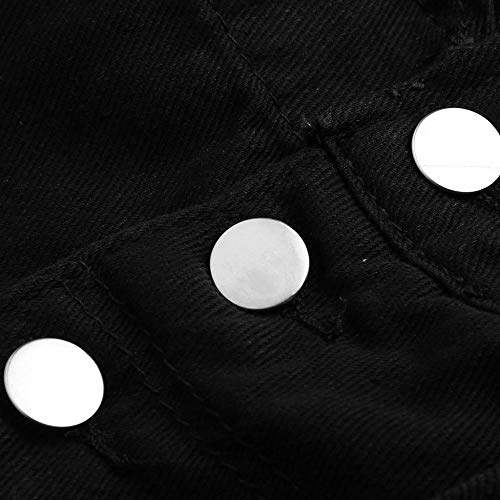 Peto Corte Ajuste Holgado pantalón Chandal Hombre Mono impresión de Letras Roto Vaquero Mezclilla Jumpsuit Casual Pantalones con Agujeros para Hombre con Peto Tirante (M(EU=74), Negro) Peto Corte Ajuste Holgado pantalón Chandal Hombre Mono impresión de Letras Roto Vaquero Mezclilla Jumpsuit Casual Pantalones con Agujeros para Hombre con Peto Tirante (M(EU=74), Negro)
