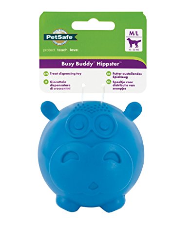 PetSafe Busy Buddy - Juguete Hippster para Perros, Mediano/Grande, Color Azul