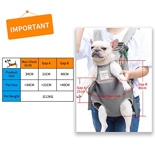 PETTOM Mochila Portaperro para Perro Gato Mascota Pequeño Cachorro Mediano, Transportin Transporte Adjustable Bolsa Delantera Piernas Afuera hasta 12 kg para Viaje Paseo Camping (Gris) PETTOM Mochila Portaperro para Perro Gato Mascota Pequeño Cachorro Mediano, Transportin Transporte Adjustable Bolsa Delantera Piernas Afuera hasta 12 kg para Viaje Paseo Camping (Gris)