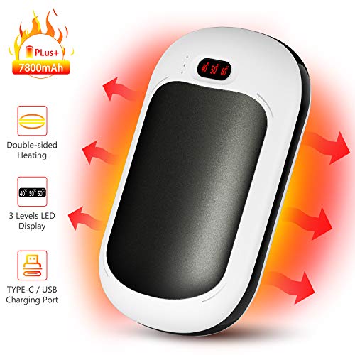 PEYOU Calentador de Manos Recargable, 7800mAh Banco de Energía Portátil con Luz LED Función de Iluminación, Tipo-C Calentador de Bolsillo para Mujeres - Regalo para Familia, Amigos PEYOU Calentador de Manos Recargable, 7800mAh Banco de Energía Portátil con Luz LED Función de Iluminación, Tipo-C Calentador de Bolsillo para Mujeres - Regalo para Familia, Amigos