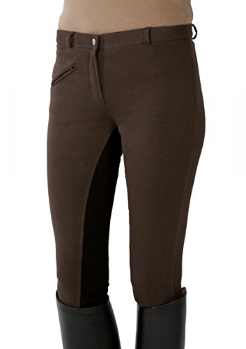 Pfiff - Pantalones de equitación con culera para niños, color Marrón (Brown/Black), tamaño: 140 Pfiff - Pantalones de equitación con culera para niños, color Marrón (Brown/Black), tamaño: 140